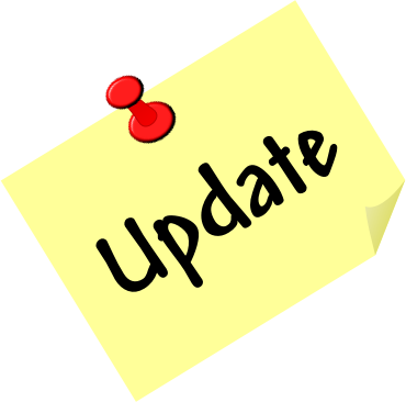 Sticky note with the word Update