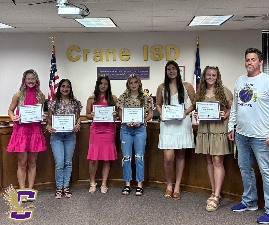 During the May School Board meeting tonight, the All-District Ladybirds Basketball players were presented to the board.